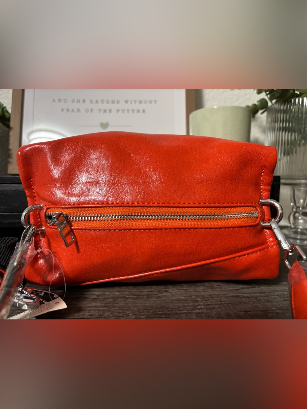 Burnt Orange Square Bag with 2 Detachable Straps - Picture 3 of 7